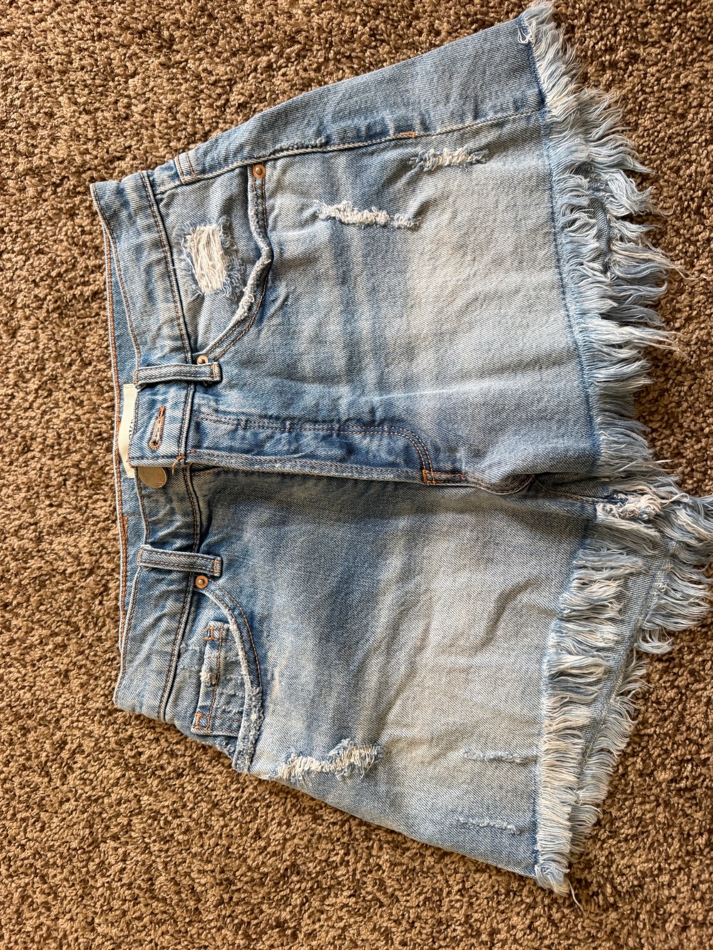 Light Blue Frayed Hem Women’s Denim Jeans